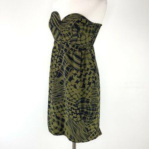 Anthropologie Maple Olive Navy Silk Dress  |  Wome
